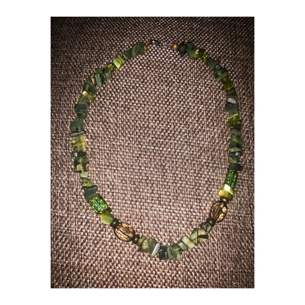 Green beaded necklace